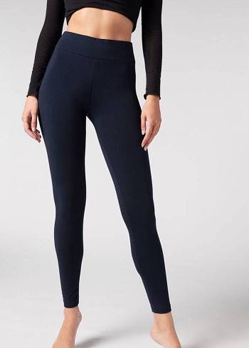 Leggings Calzedonia Cotton Azuis | BR2638QZ