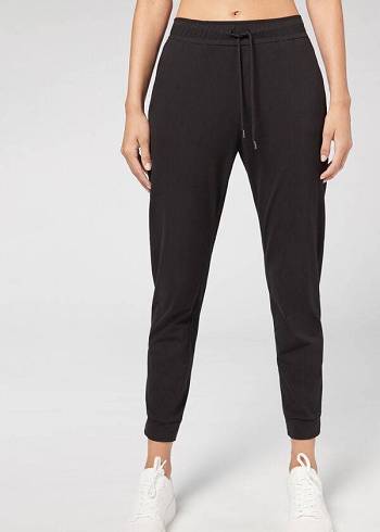 Leggings Calzedonia Jogger in Ultra Light Supima Cotton Pretas | BR2662XF