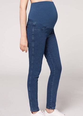 Leggings Calzedonia Maternity Jean Sport Azuis | BR2749TV