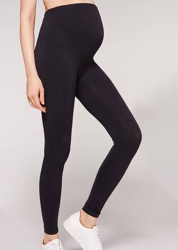 Leggings Calzedonia Opaque Maternity Footless Tights Pretas | BR2668GL