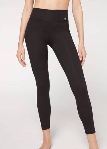 Leggings Calzedonia Soft Touch Athletic Pretas | BR2690LH