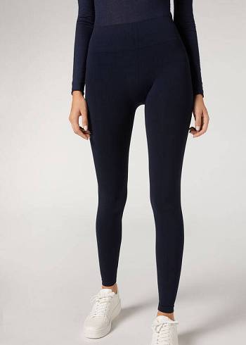 Leggings Calzedonia Ultra-Opaque Microfiber Azuis | BR2708WY