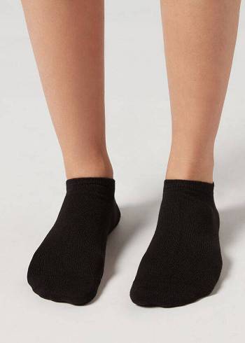 Meias Calzedonia Cashmere Blend No-Show Pretas | BR2881GL