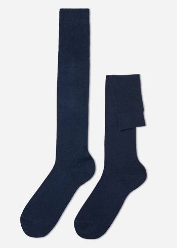 Meias Calzedonia Long with Cashmere Azul Marinho | BR2786DN