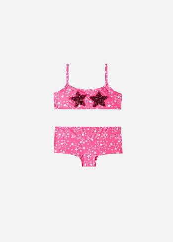 Swimsuits Calzedonia Star Two-Piece Jam Criança Rosa | BR3049HK