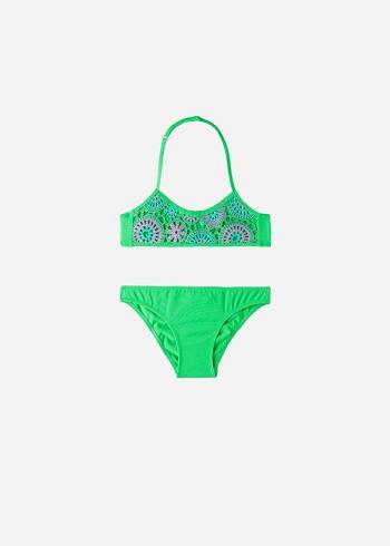 Swimsuits Calzedonia Two Piece Capri Criança Verdes | BR3055PQ