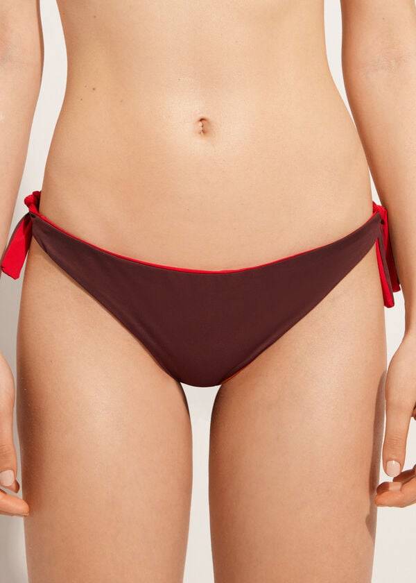 Bikini Bottoms Calzedonia Bow Brazilian Indonesia Eco Vermelhas | BR1303YU