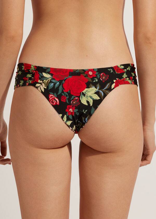 Bikini Bottoms Calzedonia Brazilian Reversible Ruched Nizza Rosa Vermelhas | BR1319CE