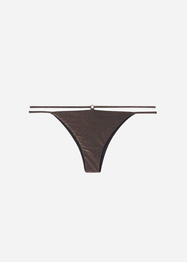 Bikini Bottoms Calzedonia Brazilian Side String Hollywood Pretas | BR1320VD