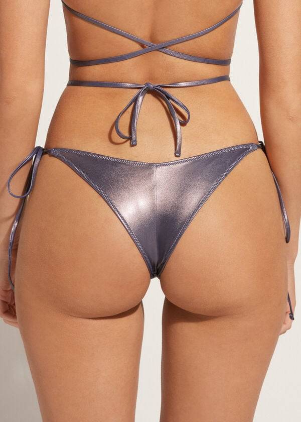 Bikini Bottoms Calzedonia Brazilian Side Tie Daytona Azuis | BR1323MA