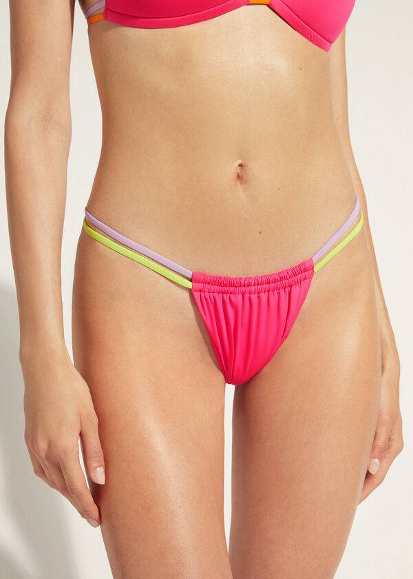 Bikini Bottoms Calzedonia Brazilian String Tokyo Eco Rosa | BR1344XF