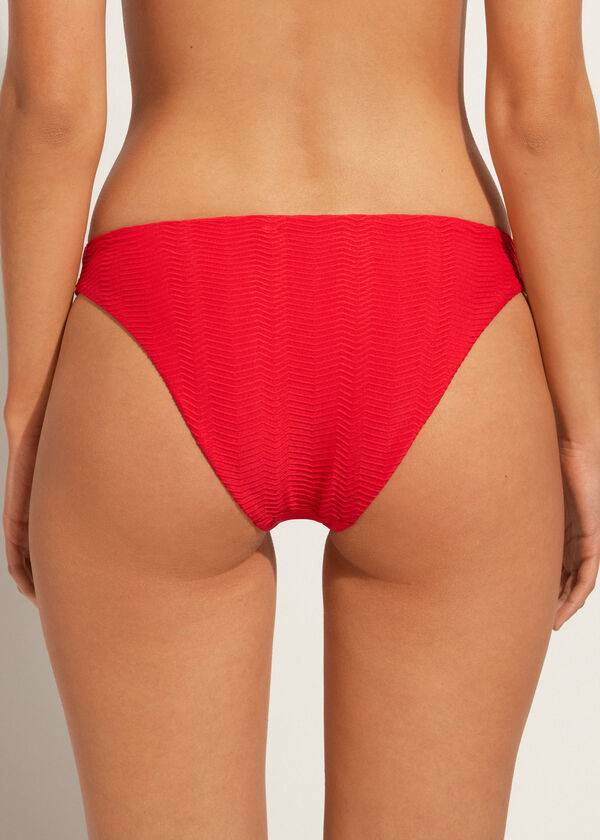 Bikini Bottoms Calzedonia Chevron Casablanca Vermelhas | BR1349MA