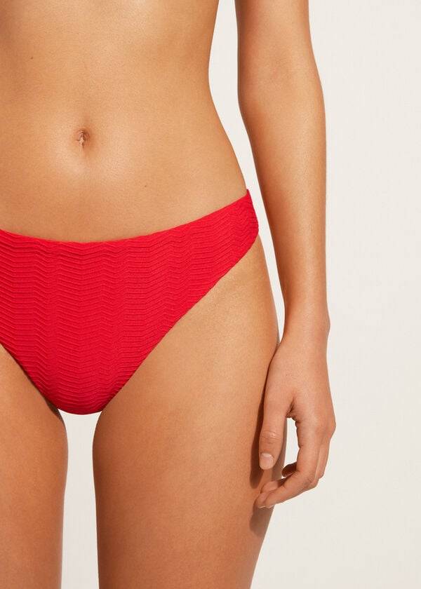 Bikini Bottoms Calzedonia Chevron Casablanca Vermelhas | BR1349MA