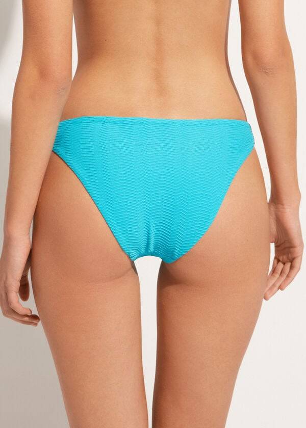 Bikini Bottoms Calzedonia Chevron Casablanca Turquesa Verdes | BR1351WY