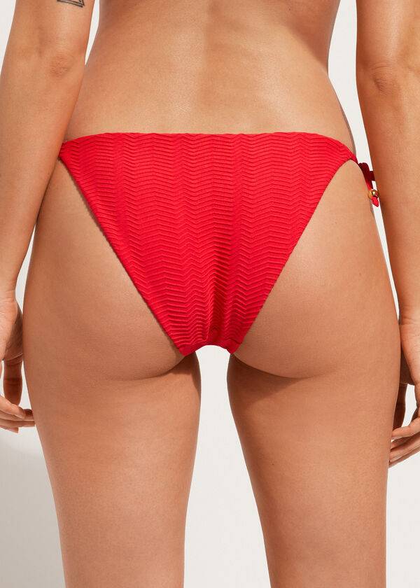 Bikini Bottoms Calzedonia Chevron String Casablanca Vermelhas | BR1357IS