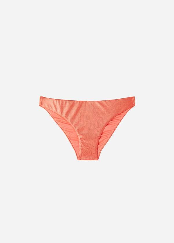 Bikini Bottoms Calzedonia Coated-Effect Antigua Coral Laranja | BR1362DN