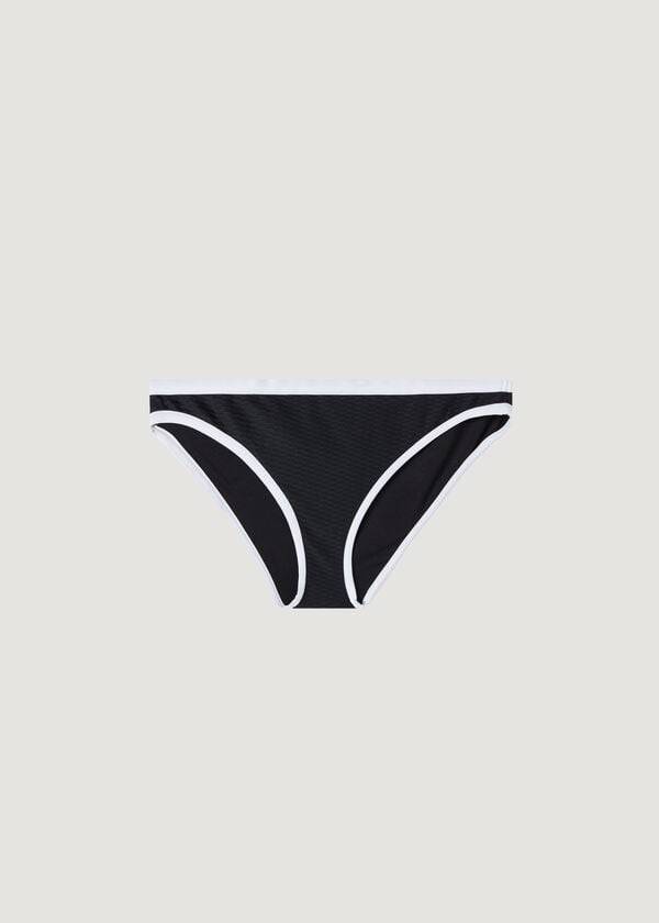 Bikini Bottoms Calzedonia Coimbra Pretas Branco | BR1369ZG