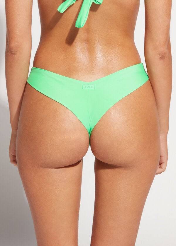 Bikini Bottoms Calzedonia High Cut Brazilian Indonesia Eco Menta | BR1387SO