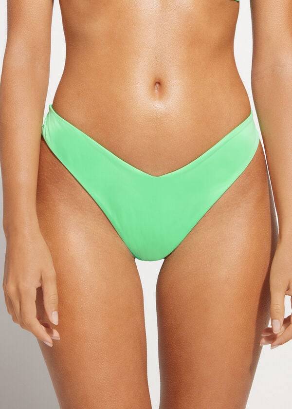 Bikini Bottoms Calzedonia High Cut Brazilian Indonesia Eco Menta | BR1387SO