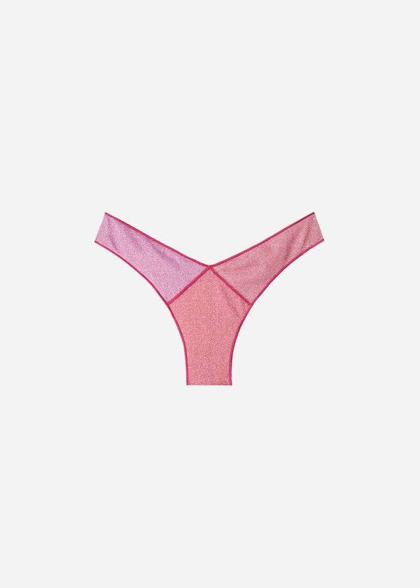 Bikini Bottoms Calzedonia High Cut Brazilian Lamé Lisbona Rosa | BR1392JJ