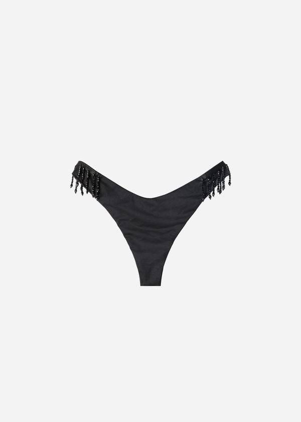 Bikini Bottoms Calzedonia High Cut Brazilian Taipei Pretas | BR1394LH