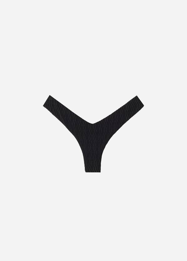 Bikini Bottoms Calzedonia High-Cut Brazilian Mykonos Pretas | BR1448XF