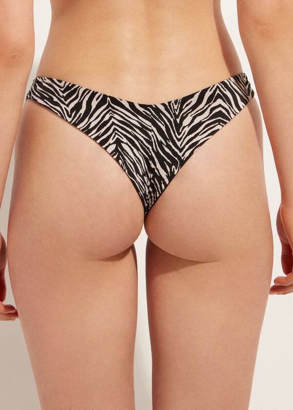 Bikini Bottoms Calzedonia High-Cut Brazilian Nairobi Pretas | BR1449CE