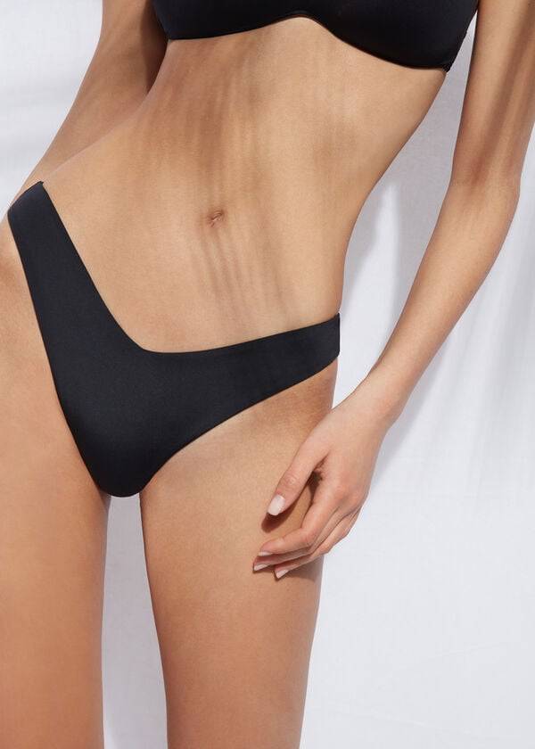 Bikini Bottoms Calzedonia High Cut Indonesia Eco Pretas | BR1395ZG