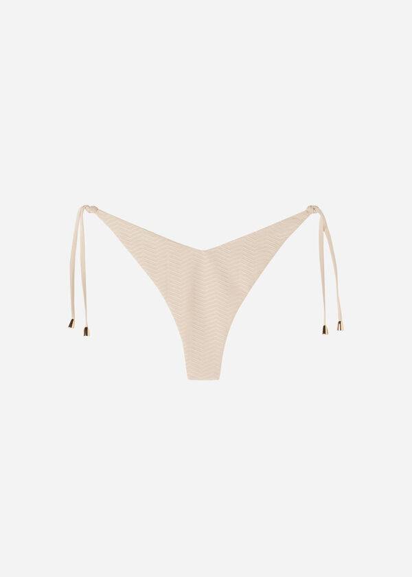 Bikini Bottoms Calzedonia High Cut V-shaped Brazilian The Hamptons Bege | BR1401MA