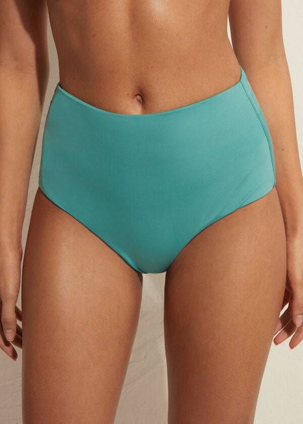 Bikini Bottoms Calzedonia High Shaper Waist Indonesia Eco Turquesa | BR1402QZ