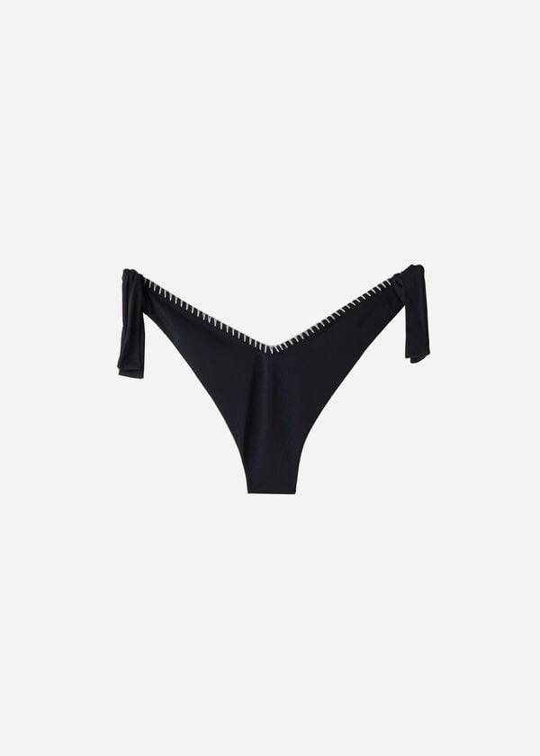 Bikini Bottoms Calzedonia High V-Cut Brazilian Mumbai Pretas | BR1412AP