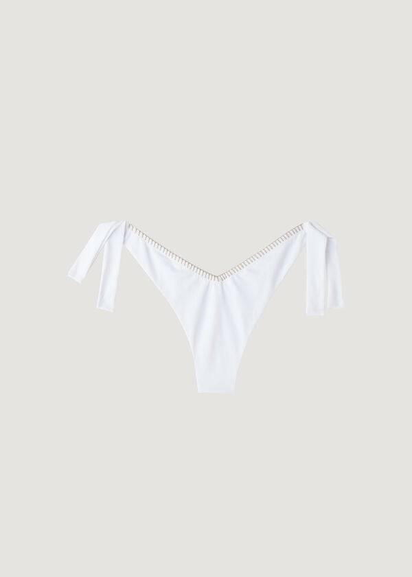 Bikini Bottoms Calzedonia High V-Cut Brazilian Mumbai Branco | BR1413SO