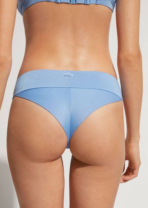 Bikini Bottoms Calzedonia High Waist Brazilian Indonesia Eco Azuis | BR1418JJ