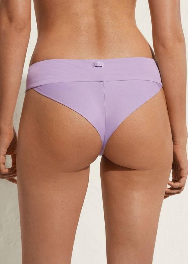 Bikini Bottoms Calzedonia High Waist Brazilian Indonesia Eco Roxo | BR1419KI