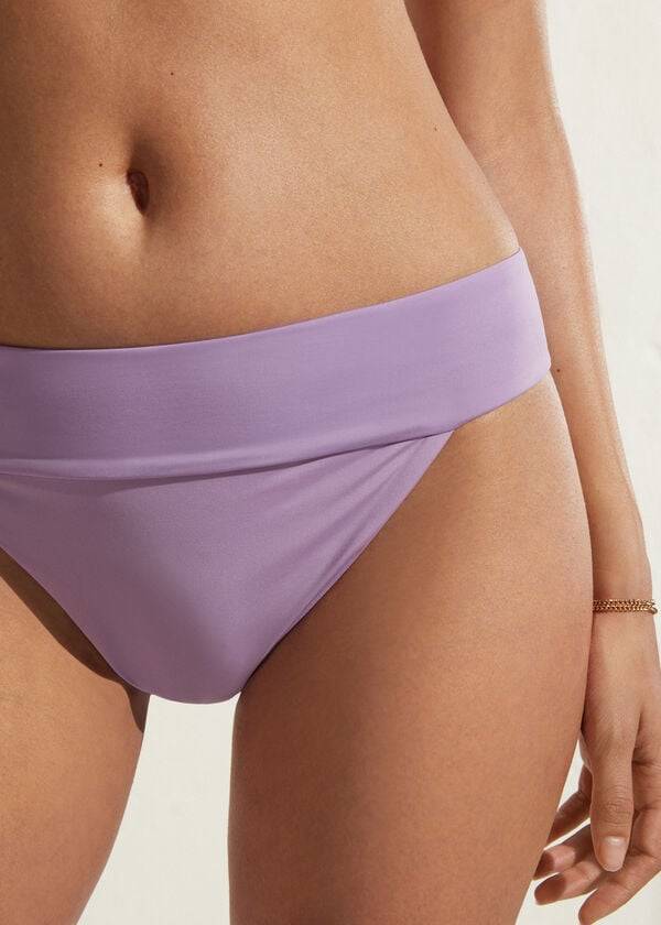 Bikini Bottoms Calzedonia High Waist Brazilian Indonesia Eco Roxo | BR1419KI