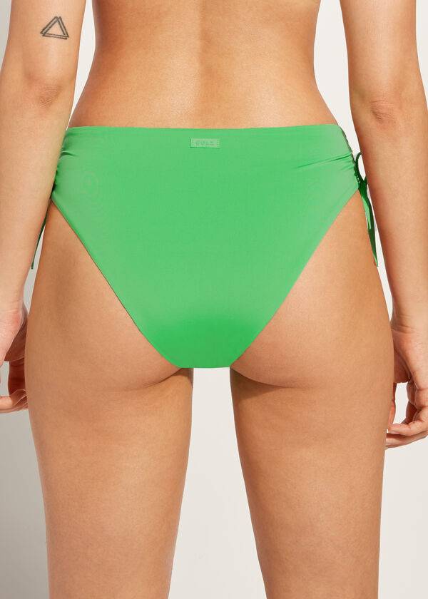 Bikini Bottoms Calzedonia High-Waist Drawstring Indonesia Verdes | BR1456EX