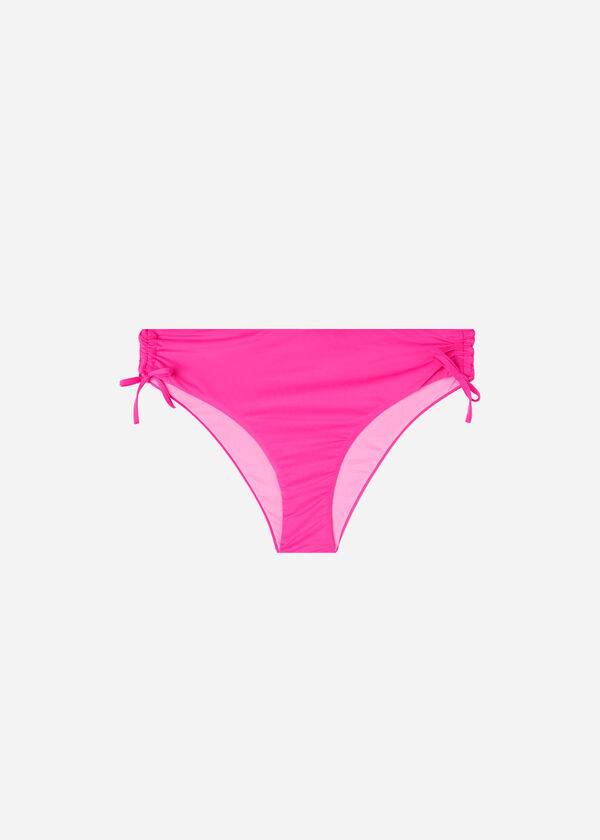 Bikini Bottoms Calzedonia High-Waist Drawstring Indonesia Rosa | BR1457RW