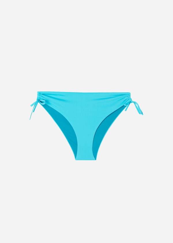 Bikini Bottoms Calzedonia High-Waist Drawstring Indonesia Turquesa | BR1458TV