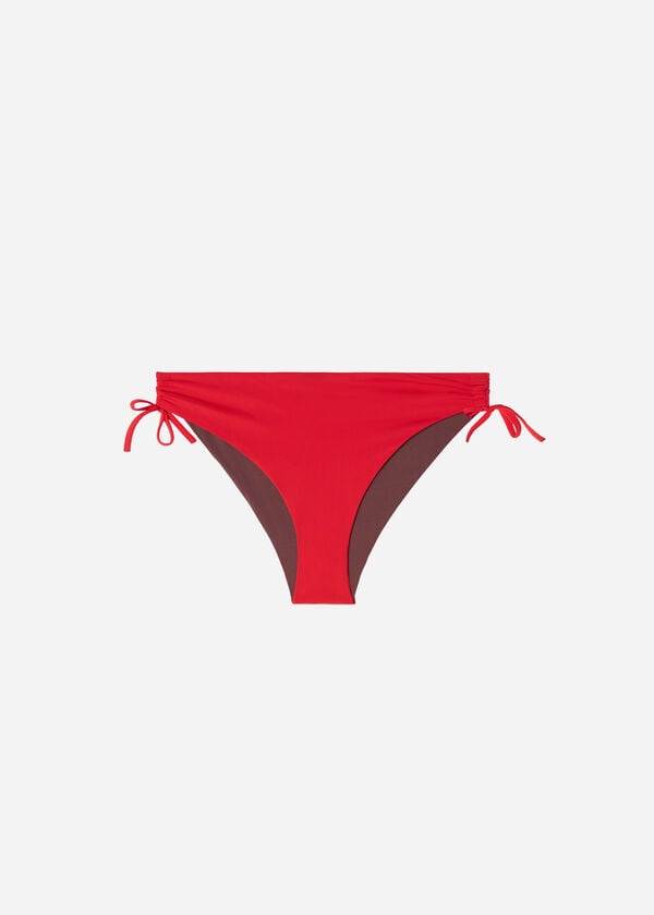 Bikini Bottoms Calzedonia High-Waist Drawstring Indonesia Vermelhas | BR1459YU