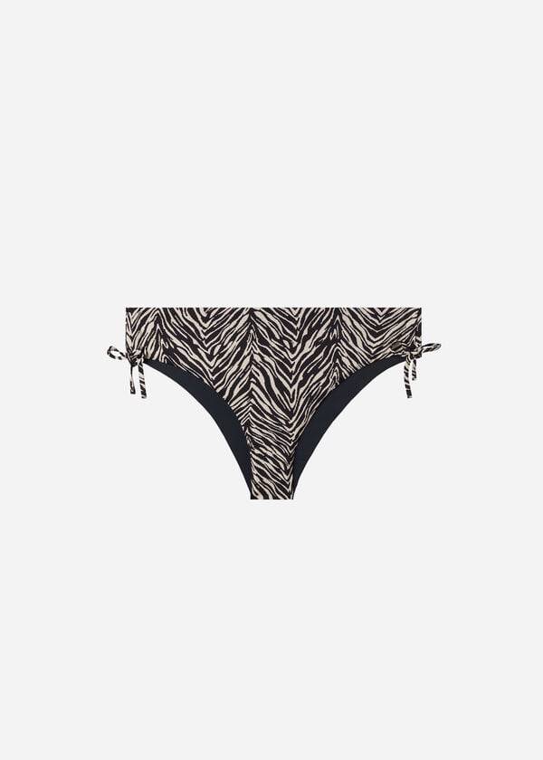 Bikini Bottoms Calzedonia High-Waist Drawstring Nairobi Pretas | BR1460UT