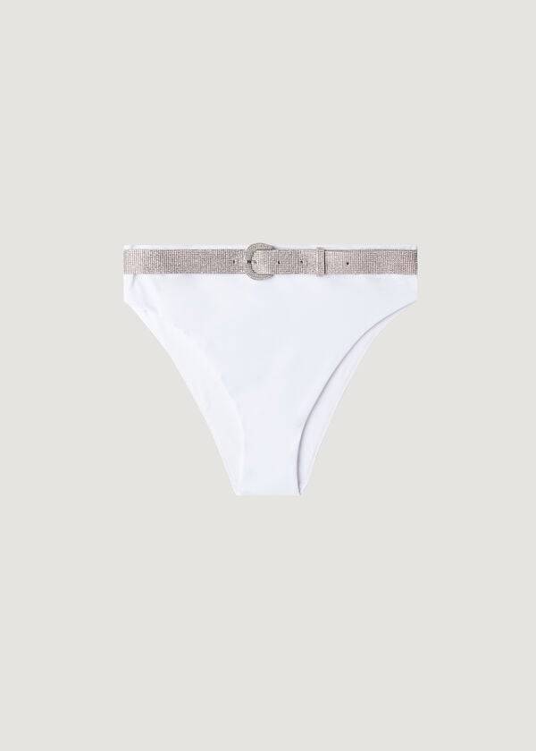 Bikini Bottoms Calzedonia High Waist Dubai Branco | BR1423CE