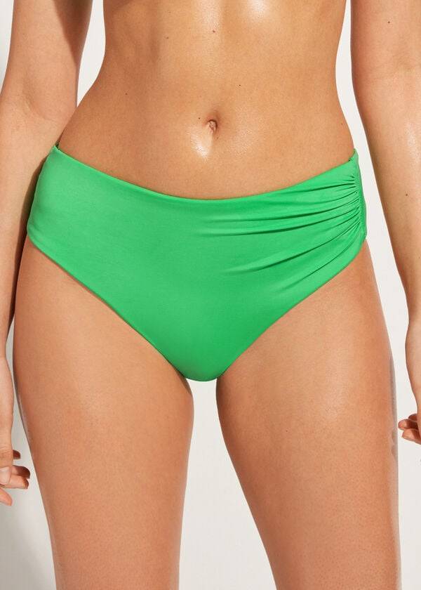 Bikini Bottoms Calzedonia High Waist Indonesia Eco Verdes | BR1430EX