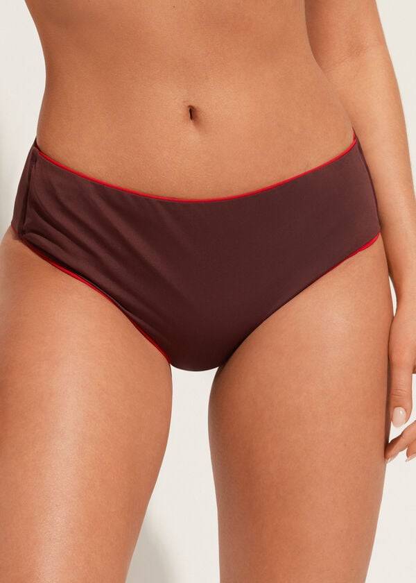 Bikini Bottoms Calzedonia High Waist Indonesia Eco Bordeaux | BR1434UT