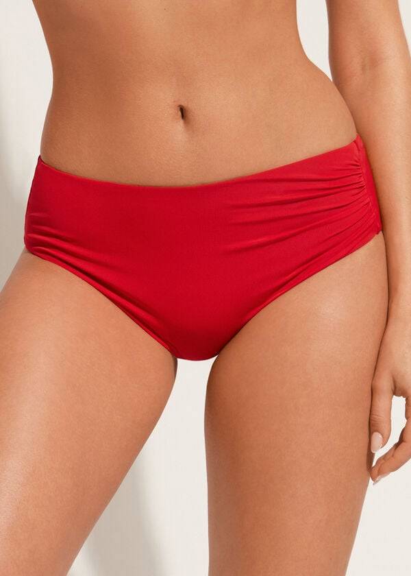 Bikini Bottoms Calzedonia High Waist Indonesia Eco Bordeaux | BR1434UT