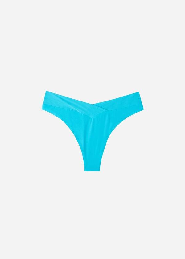 Bikini Bottoms Calzedonia High-Waist V-Cut Brazilian Indonesia Turquesa | BR1464AP