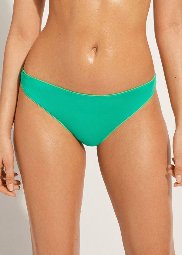 Bikini Bottoms Calzedonia Indonesia Eco Low rise Verdes | BR1474XF