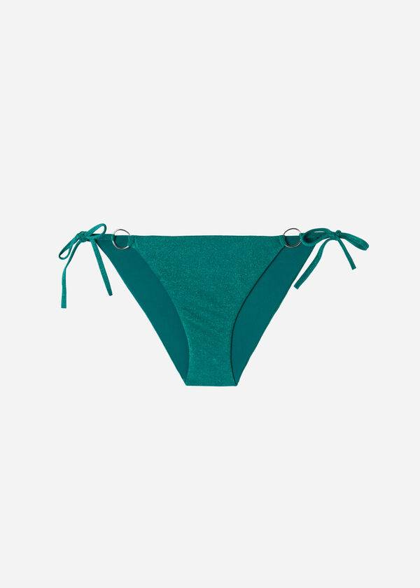 Bikini Bottoms Calzedonia Lamé String Hollywood Verdes | BR1491SO