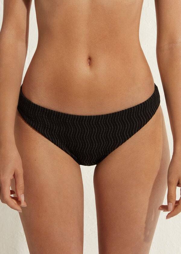 Bikini Bottoms Calzedonia Mykonos Pretas | BR1506QZ