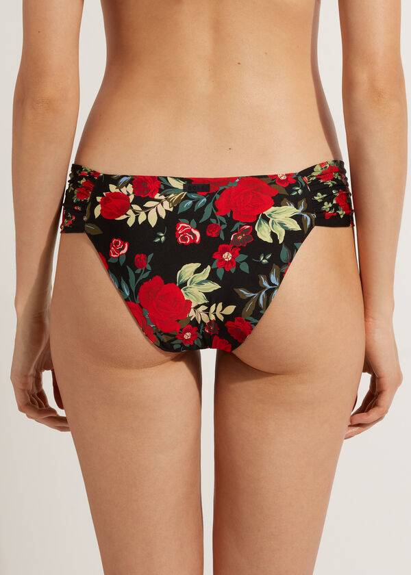 Bikini Bottoms Calzedonia Reversible Ruched Nizza Rosa | BR1513IS