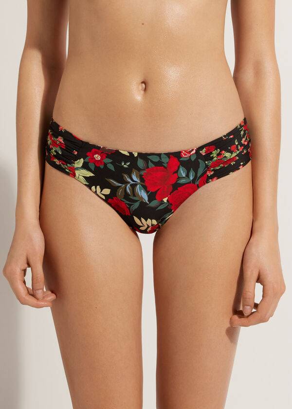 Bikini Bottoms Calzedonia Reversible Ruched Nizza Rosa | BR1513IS